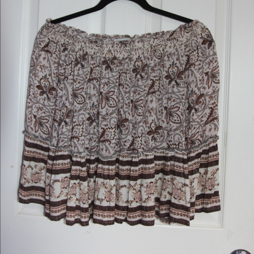 Long sleeved off the shoulder top